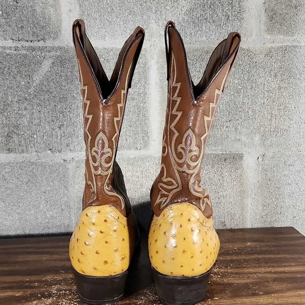Vintage Laredo Cowboy Ostrich Boots Mens Size 12EW Model# 69032